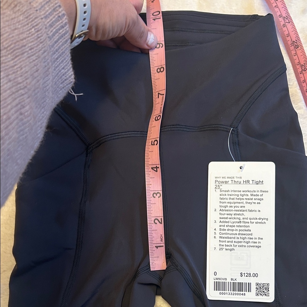 NWT lululemon Black Tights (Power Thru) - Picture 5 of 12